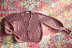 YIMY x MANÚ - Manú ribbed cardigan balloons sleeves cropped 100% Cashmere