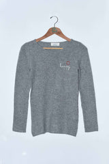 YIMY x MANU'- Embroidered t-shirt 100% Cashmere